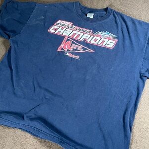 VINTAGE BOSTON RED SOX 2004 AL CHAMPIONS T SHIRT MENS XXL BLUE WORLD SERIES MLB